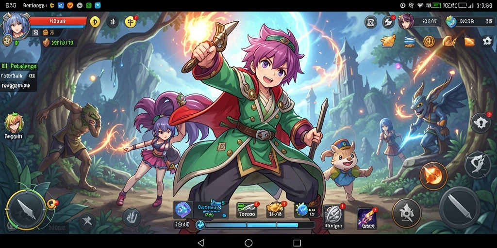 Tangkapan layar utama gameplay 8II yang menampilkan aksi seru dalam dunia Anime.