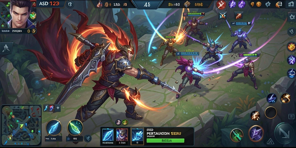 Gameplay seru dan dinamis dalam pertarungan MOBA.