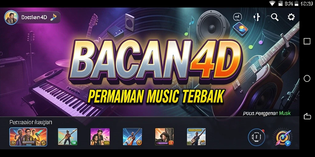 Tampilan gameplay BACAN4D dengan interaksi musik yang menarik.