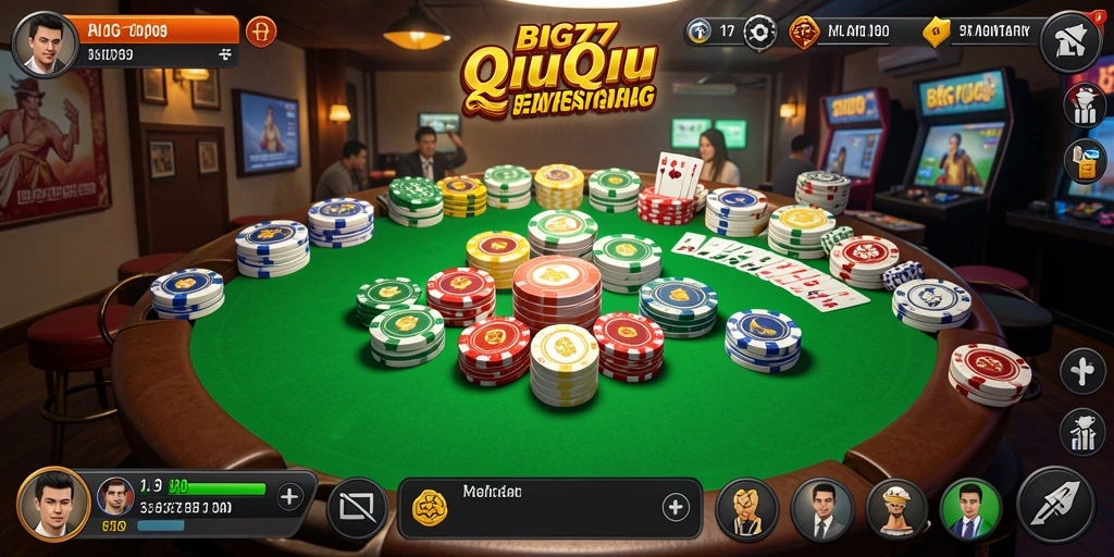 Screenshot gameplay <strong>BIG77</strong> yang menampilkan serunya permainan QiuQiu.