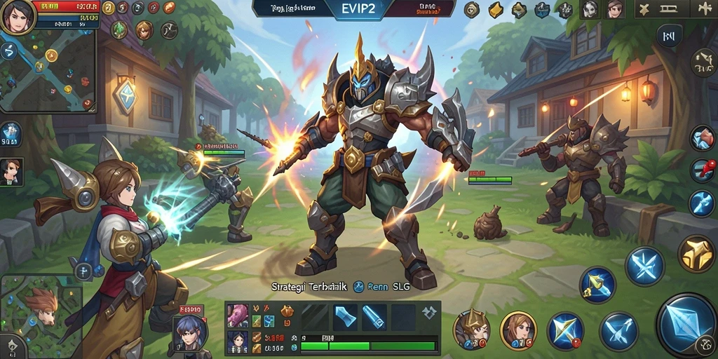 Tampilan gameplay sempurna dalam EVIP2 yang menunjukkan strategi dan pertempuran.