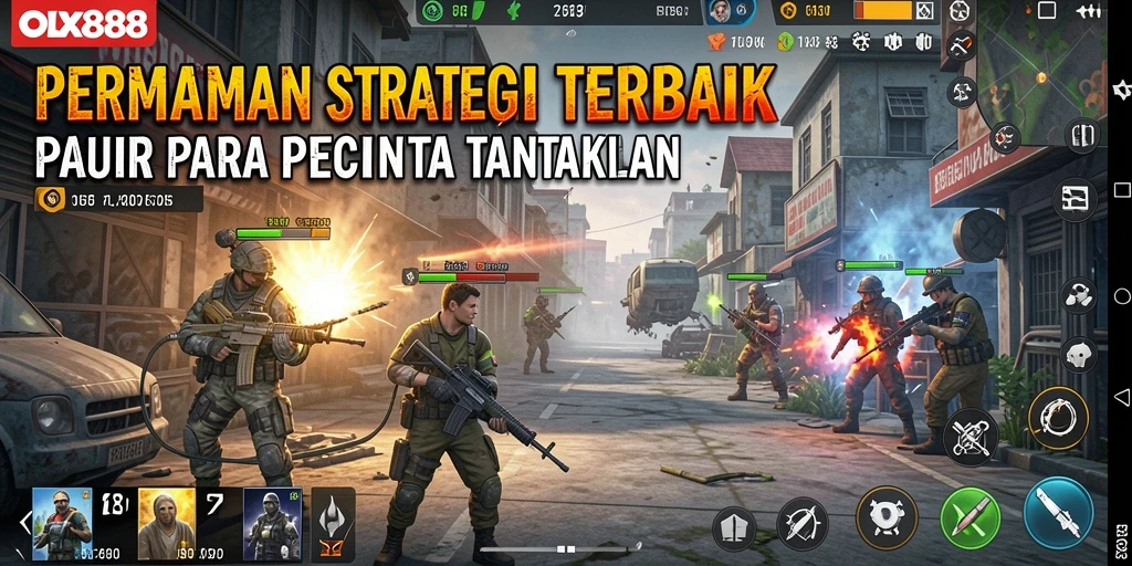 Tangkapan layar gameplay <strong>OLX888</strong> menunjukkan momen strategis yang mendebarkan.