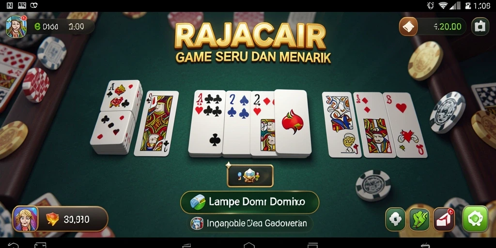 Tampilan permainan RAJACAIR dengan grafis menarik dan interaktif.