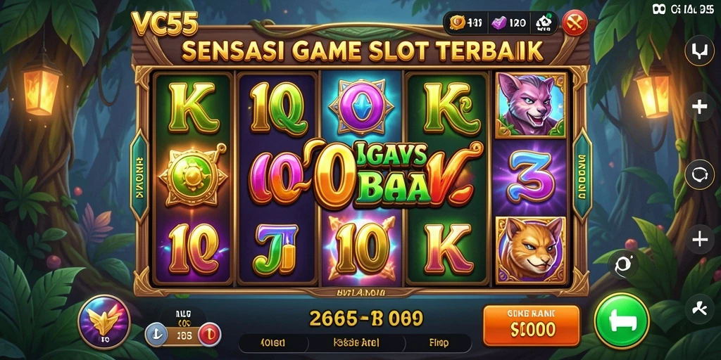 Tampilan gameplay VC55 yang menarik dan penuh warna dari slot.