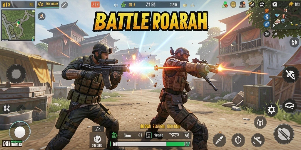 Gambaran mendebarkan gameplay Z18 dalam Battle Royale.
